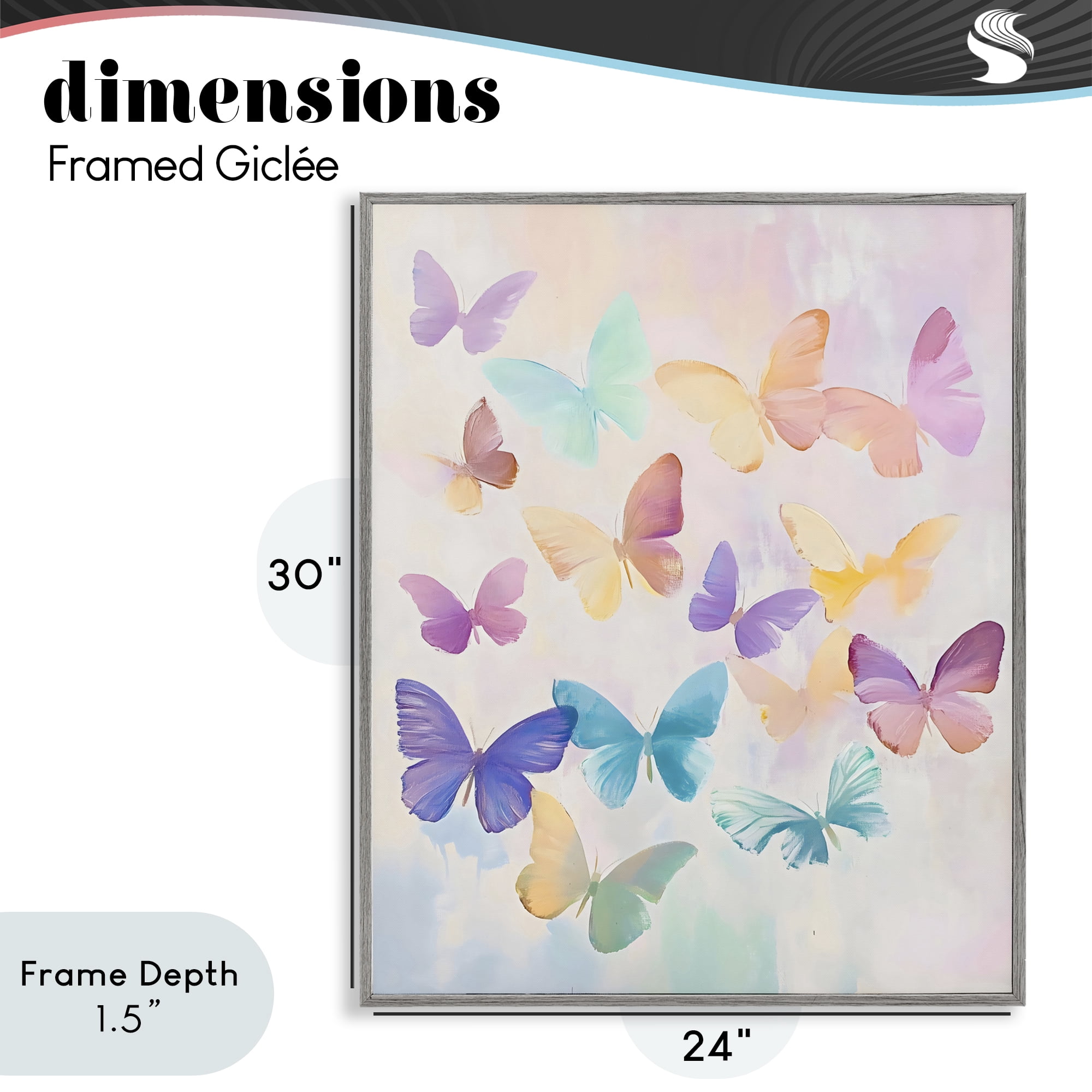 Stupell Industries Pastel Butterfly Dreams Gray Framed Giclee Art, design by The Prints Vibe