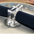 thumbnail image 2 of Lucite Square Beveled Acrylic Napkin Ring (SET OF 4), 2 of 7