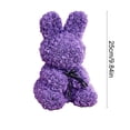 thumbnail image 3 of Hyknon Valentine's Day Bunny Shape Artificial Rose with Lights, Cute Large Flower Rabbit Sculpture Ornaments with Bowknot, Handmade Multifunctional Bunny Statue for Gift Wedding Home Decor, Purple, 3 of 6