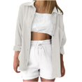 thumbnail image 4 of Bxsruta Jackets for Women, Women's Long Sleeved Shirt Top, White S, 4 of 5