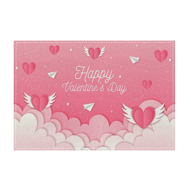 Napperon Élégant pour la Saint-Valentin, Décoration de Table Résistante à la Chaleur Imprimée pour Maison et Restaurants, Matériau Écologique