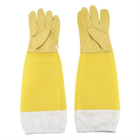 

Beekeeping Protective Gloves with Long Mesh Sleeve Beginners Beekeepers Working Tool XL