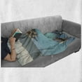 thumbnail image 6 of Lake Soft Flannel Fleece Blanket, Pastoral Spring Time Scenery in Provincial Countryside Lake Beach Shallow Water Theme, Cozy Plush for Indoor and Outdoor Use, 60" x 80", Blue Grey, by Ambesonne, 6 of 6