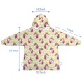 thumbnail image 7 of Yellow Striped Cartoon Unicorn Head Pattern Blanket Hoodies for Kids 6-13YR Oversize Wearable Blanket Hoodies for Boys Girls Teens, 7 of 7