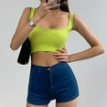 thumbnail image 6 of MESSUEN Cami Tank Top Bralettes for Women Square Neckline Camisole Women's Sleeveless Tank Top Fit Scoop Neck Ribbed Knit Basic Crop Tops Cami Shirts Dressy Tops Basic Tops Green XL, 6 of 7