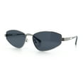 thumbnail image 4 of Womens Y2K Styling Metal Rim Cat Eye Retro Sunglasses Silver - Black, 4 of 8