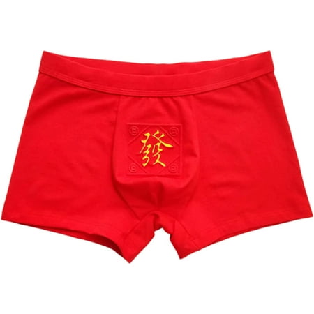 

CoCopeaunt Chinese New Year FA CAI Men Underwear Red Lucky Soft RABIT Year Shorts Boxer Briefs Panties for Spring Festival