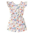 thumbnail image 2 of WIBACKER Summer Girls' Jumpsuit Kids Floral Print Crew Neck Romper Backless Sleeveless Stretchy Short, 2 of 10