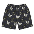 thumbnail image 3 of Uemuo Cartoon Rooster Pattern Men's Swim Trunks Hawaiian Beach Bathing Suit Swimsuits Beach Quick-Dry Shorts with Pockets-Small, 3 of 9
