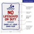 thumbnail image 3 of No Lifeguard On Duty Swim at Your Own Risk Sign, Pool Sign,, 3 of 8