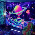 thumbnail image 2 of JM Colorido planeta UV luminoso tapiz decoración del hogar fiesta luminoso tapiz 130x150cm JM, 2 of 5