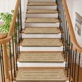 thumbnail image 3 of Pure Era Bullnose 9" x 30" Carpet Stair Treads Protector Cover Indoor Non Slip Self Adhensive Set of 12,Dark Beige/Khaki Rectangle, 3 of 9