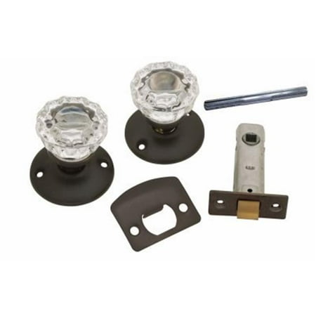 Exterior Door Glass - Passage Door Latch Set Glass Knobs - Vintage Bronze