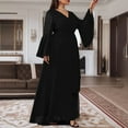 thumbnail image 7 of Women's Dresses for Wedding Guest Summer Plus-size Elegant Long Sleeve V-neck Chiffon Dress, 7 of 7