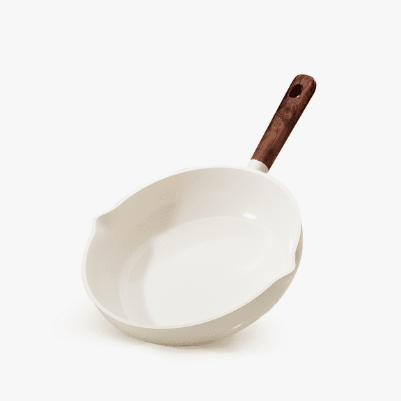 Carote 11" Ceramic Nonstick Frying Pan, Cooking Skillet with Bakelite Handle, Induction Compatible, Easy to Clean, White
