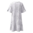 thumbnail image 5 of Mefallenssiah Mode Femmes Robes d'Été V-Cou Impression en Vrac Confortable Robe à Manches Courtes, 5 of 5