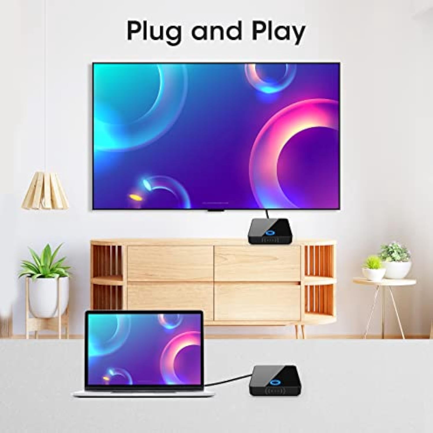 Wireless HDMI Transmitter and Receiver,98FT Wireless HDMI Extender Support 1080P@60 Hz, Support 2.4/5GHz for Streaming Video Audio from Laptop, Camera, Cable Box to HDTV Projector