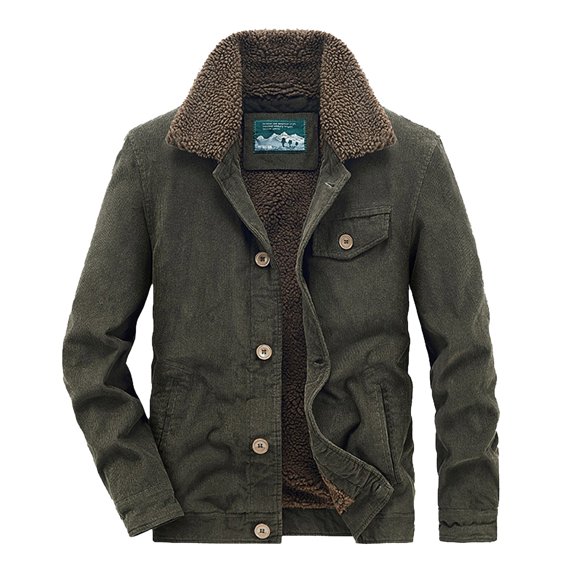 Gyujnb Jackets for Men,Men's Winter Velvet Jacket with Loose and Casual Corduroy Thick and Warm Collared Jacket,Winter Coats for Men,Size:4XL
