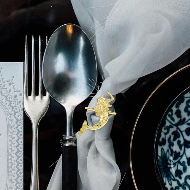 unbranded 6Ud Decorativos Para Servilletas Dorados Con De Sirena Para De Fiesta