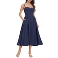thumbnail image 1 of Vestido AGYMNX para mujer, corsé, muslo, tirantes finos, azul marino, 1 of 6