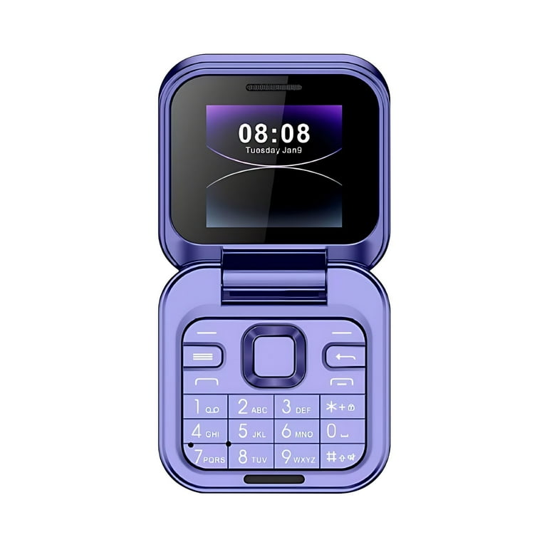 Android SIMフリー　4GB +128GB パープル本体 Flip Mobile Phone 2 SIM Card Small Display Foldable Cell Phone