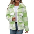 thumbnail image 2 of Sriper Womens Sherpa Fleece Lined Flannel Shirt Jacket Long Cardigan Coats Thick Warm Hooded Hoodie Winter Coat Jacket Green XL Fall Cardigans 2024 Lightweight, 2 of 8