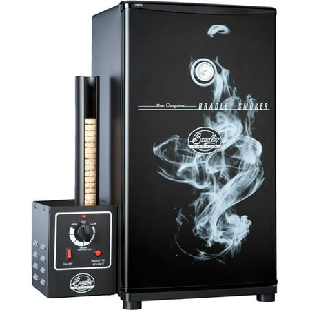 Bradley Original 4 Rack Stainless Smoker Black + Recipe Book for Camping - BS611