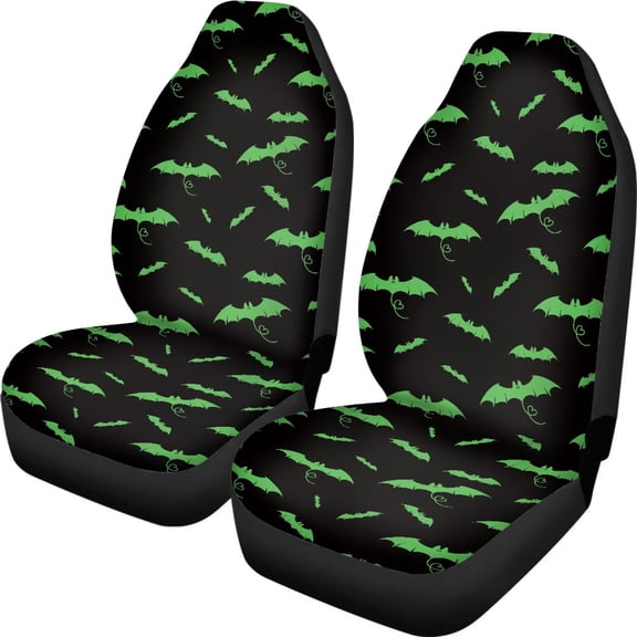 XYZCANDO Green Bat Car Seat Covers for Man Waterproof Car Front Seat Covers Soft Elastic, for Vehicle SUV Van