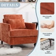 thumbnail image 2 of MOONMISS Chenille Upholstered Mid Century Modern Wood Frame Armchair-ORANGE, 2 of 5