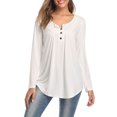 thumbnail image 3 of TEMOFON Shirts for Women Long Sleeve Sexy V-Neck Tops Casual Fahion Ladies Flowy Tunic Tops Cute Blouse White, 3 of 6