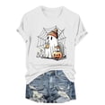 thumbnail image 3 of Wiyuqeen Halloween Shirts for Women Pumpkin Ghosts Short Sleeve Tops Thanksgiving Shirts Loose Fit T-shirts Casual Pumpkin Graphic Tees Crew Neck Festive Daily Wear, 3 of 7
