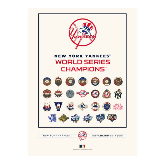 New York Yankees 12" x 16" World Series Collection Art Print