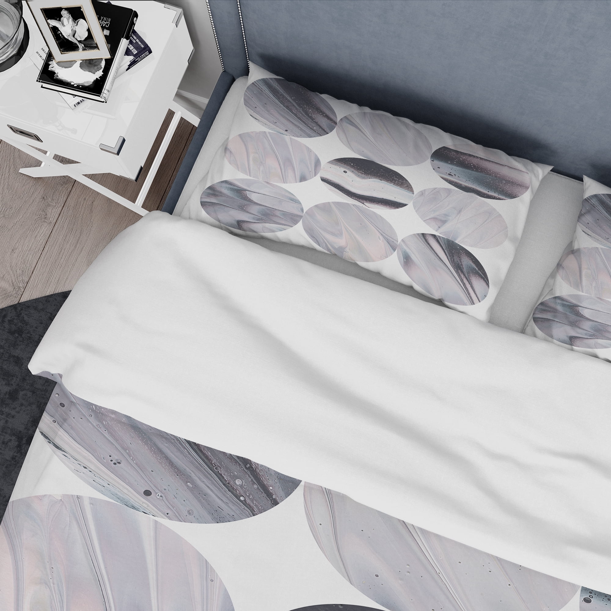 Designart 'Circle Marble III' Geometric Duvet Cover Set
