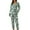 001_Green, variant on Pajamas Set for Women Long Sleeve Sleepwear Soft Button Down Shirt with Long Pants Pjs Print Lounge Sets