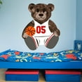 thumbnail image 1 of VWAQ Basketball Player Teddy Bear Wall Decal - Sports Kids Room Sticker Decor - TEB5, 1 of 1