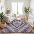 thumbnail image 7 of Addison Rugs Mayfield Premium Machine Washable Transitional Aztec Lavender Rectangle Rug, 3' x 5', 7 of 7