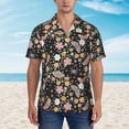 thumbnail image 2 of Sikiie Floral Insects Print Men's Hawaiian Shirt, Summer Beach Button Pocket Short Sleeve T-Shirt,Large, 2 of 7