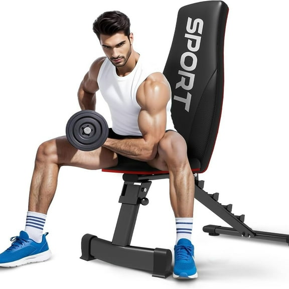 Weight Bench Adjustable Incline Decline Flat Workout Bench,Bench Press For Home Workouts,660 Lbs Capacity Exercise Bench,3-Second Fold & 80% Space-Saving  5-Levels Versatile Foldable Bench for Full Bo