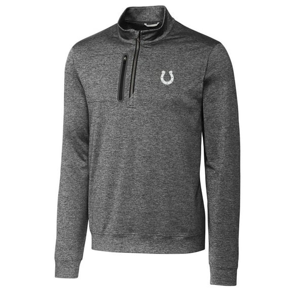 Men's Cutter & Buck Gray Indianapolis Colts Stealth Quarter-Zip Jacket