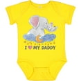 thumbnail image 3 of Inktastic I Love My Daddy Cute Elephants with Moon and Stars Boys or Girls Baby Bodysuit, 3 of 5