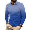 thumbnail image 2 of BXINGOHAI Men's Quarter Zip Pullover Long Sleeve Golf Shirts for Men 1/4 Half Zip Tops Today Sales Blue,S, 2 of 5