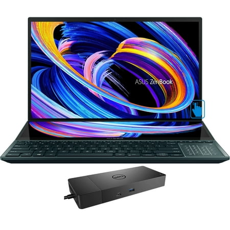 ASUS ZenBook Pro Duo 15 Gaming & Business Laptop (Intel i9-11900H 8-Core, 15.6" 60Hz Touch Full HD (1920x1080), NVIDIA RTX 3060, 32GB RAM, 8TB PCIe SSD, Win 11 Pro) with Thunderbolt Dock WD19TBS