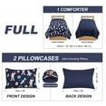 thumbnail image 7 of PiccoCasa 3 Piece Full Size Kid's Comforter Set Space Astronaut Pattern Navy Blue, 7 of 7