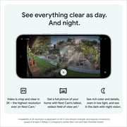 كاميرا مراقبة خارجية من Google Nest Cam من الجيل الثاني مع فيديو بدقة 2K وتوافق مع Gemini
