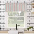thumbnail image 4 of Vintage Stripes Valances for Windows Pink Light Blue Lines Retro Striped Rod Pocket Curtain Valance Window Treatment Short Curtains for Kitchen Living Room, 60"x14", 4 of 5
