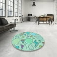 thumbnail image 3 of Ahgly Company Indoor Round Patterned Mint Green Area Rugs, 3' Round, 3 of 6