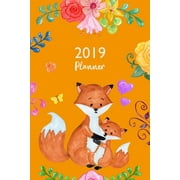 Fox Planner: 2019: Organizer and Notebook: Pretty Floral Design