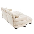 thumbnail image 4 of Oversized Modern Cream Velvet 2-Seater Sofa with Ottoman - Exquisite Stylish Design for Reading Room, Loft, and Bedroom, 4 of 8
