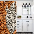 thumbnail image 6 of Leopard Print Pattern Shower Curtain Cloth Fabric Bathroom Decor with Hooks, 6 of 8