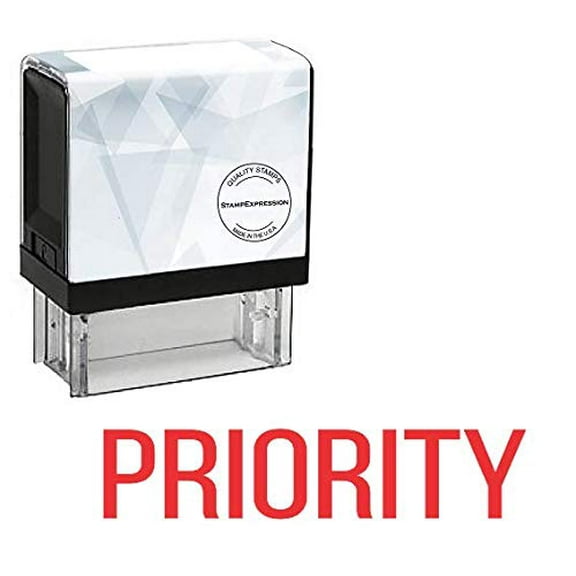 StampExpression - Priority Office Self Inking Rubber Stamp - Red Ink (A-5359)